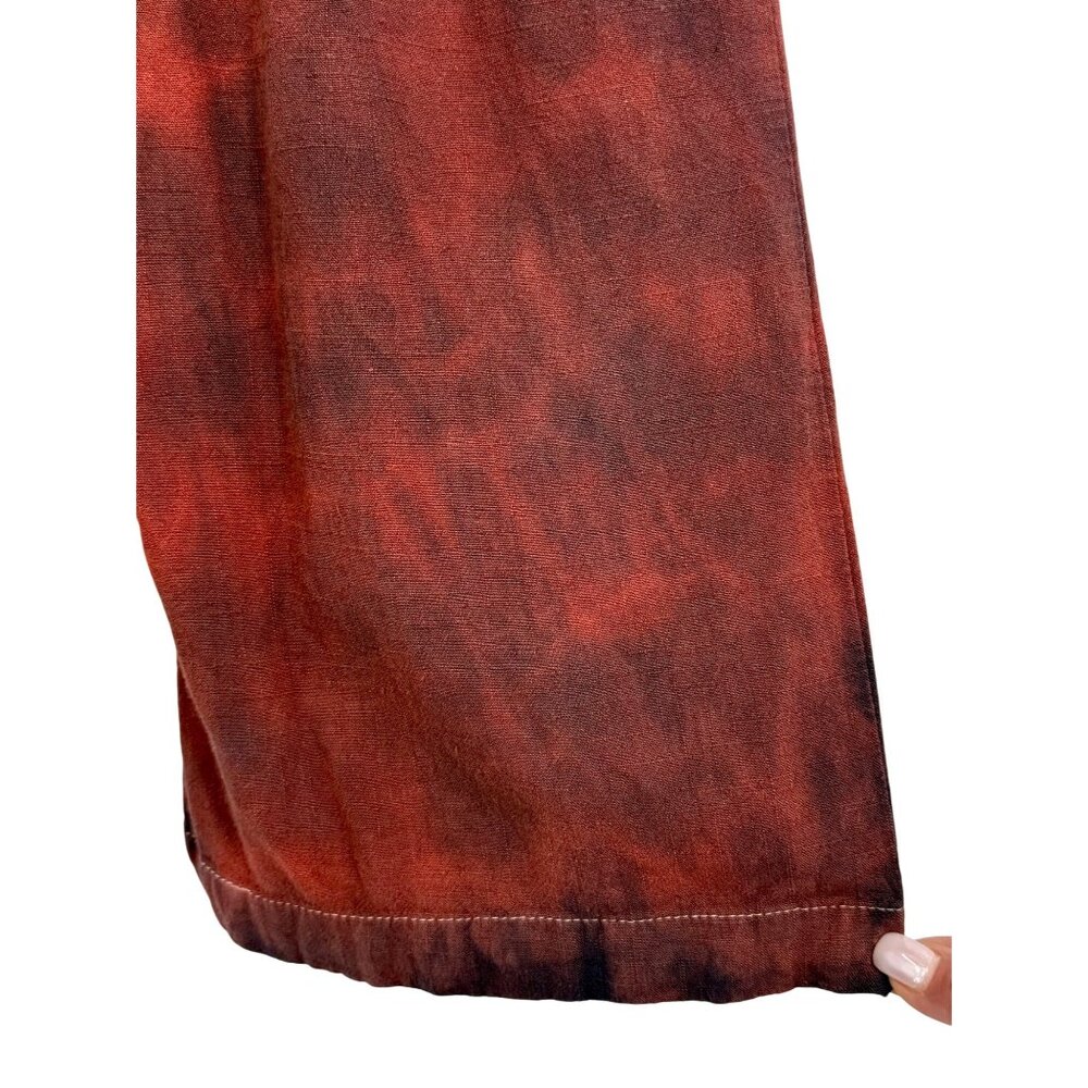 Vtg Forever 21 Custom Tie Dye Wide-Leg Linen Jumpsuit | Boho Hippie Y2K Coastal - Picture 6 of 16